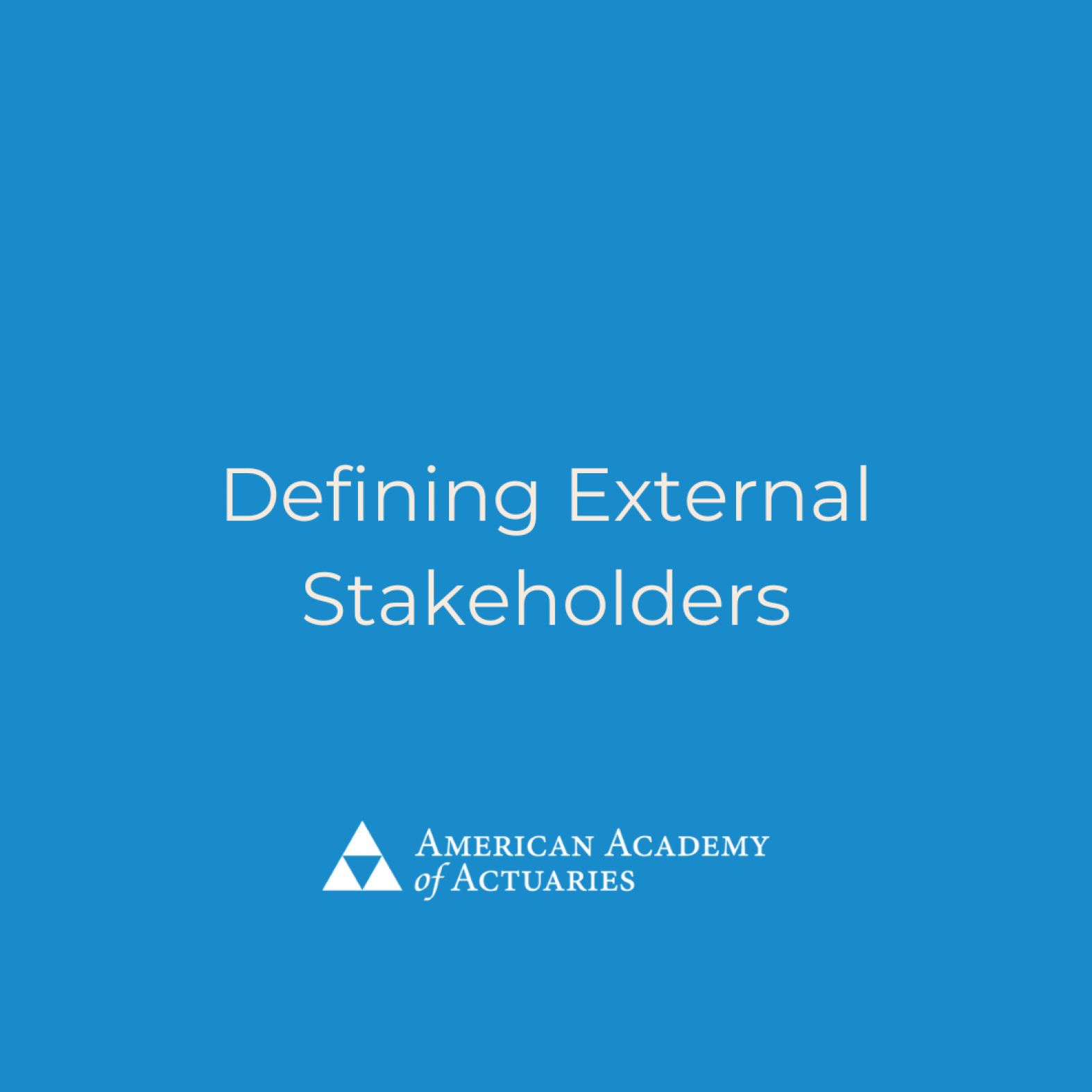 Defining External Stakeholders